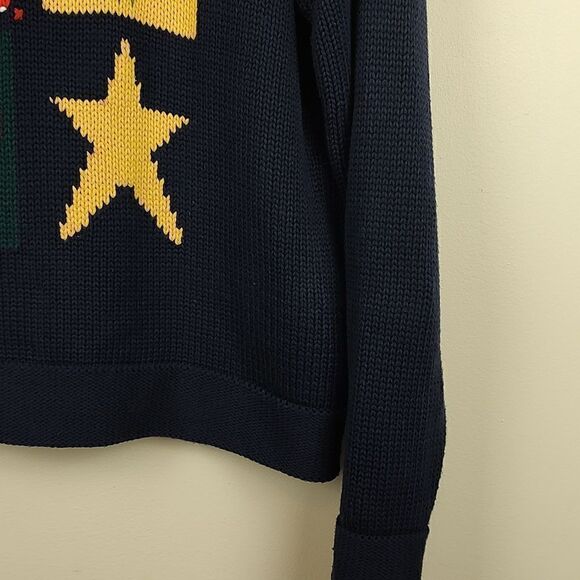 Liz Claiborne LizSport Chunky Knit Long Sleeve Cotton Holiday Sweater Size M - Picture 5 of 9